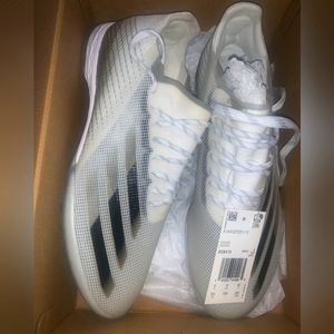 Adidas white turf shoes